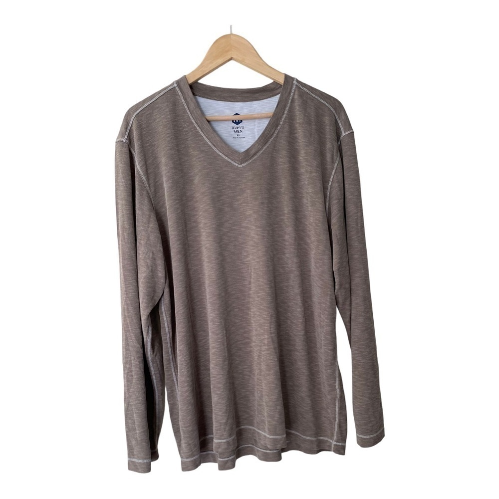 Maevn‎ V-neck Long Sleeve Modal Tee Men​​​​​​​​